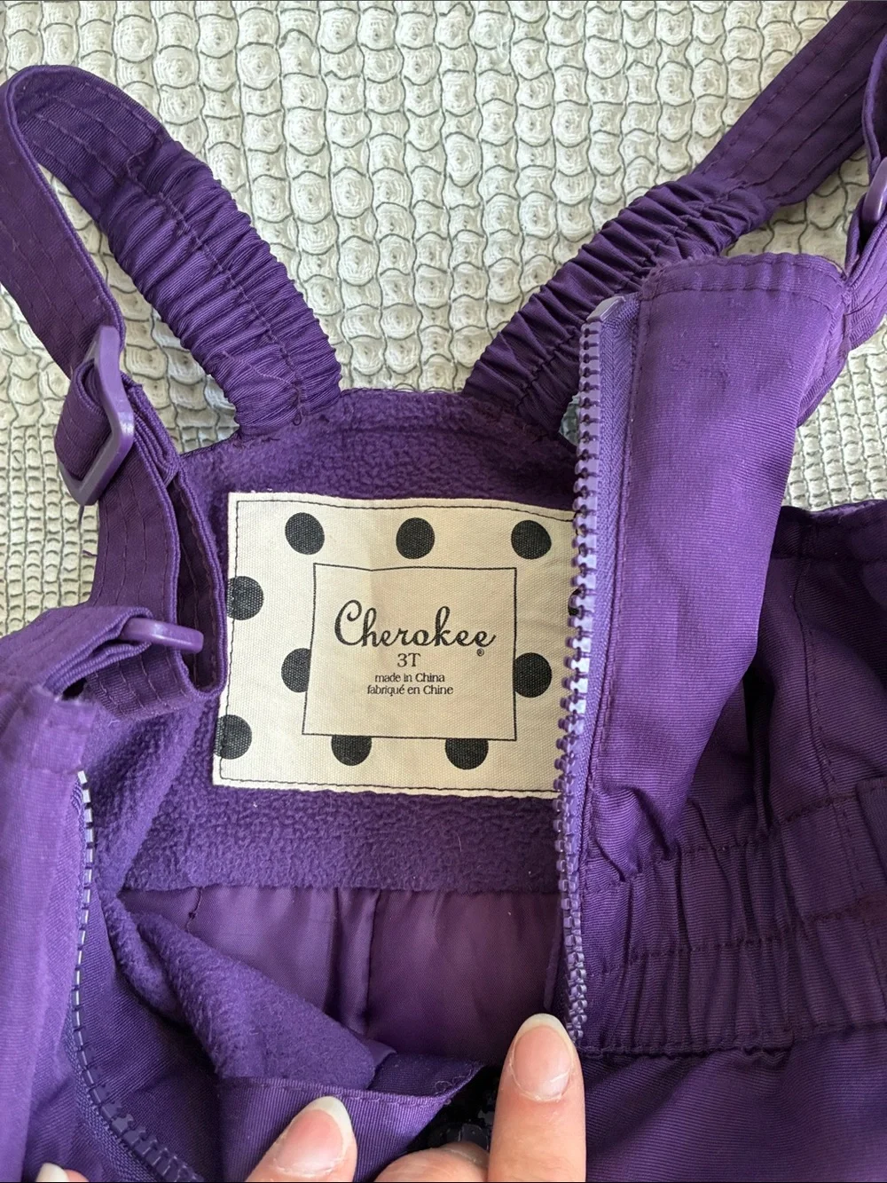 Cherokee Kids Purple Snow Bib Pants
